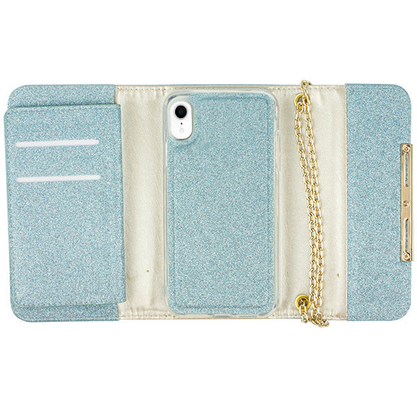 Glitter Detachable Purse Skyblue Iphone XR