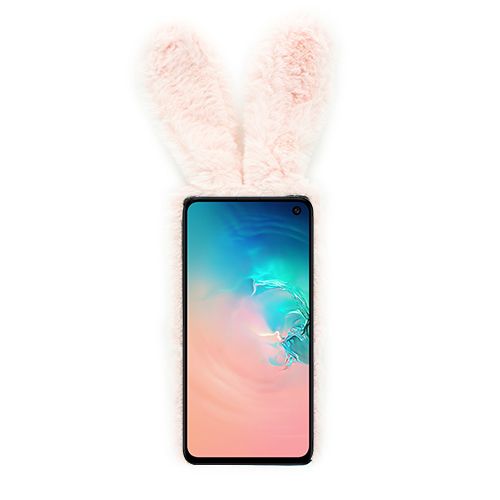 Bunny Fur Light Pink Case Samsung S10E - Bling Cases.com