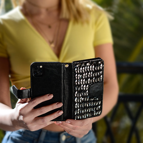 Handmade Detachable Bling Black Wallet Samsung Note 20 Ultra