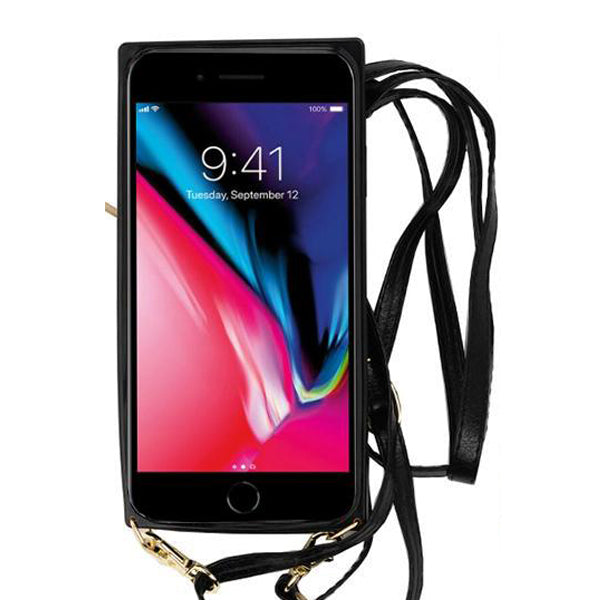Crossbody Card Holder Black Case Iphone 7/8 SE 2020