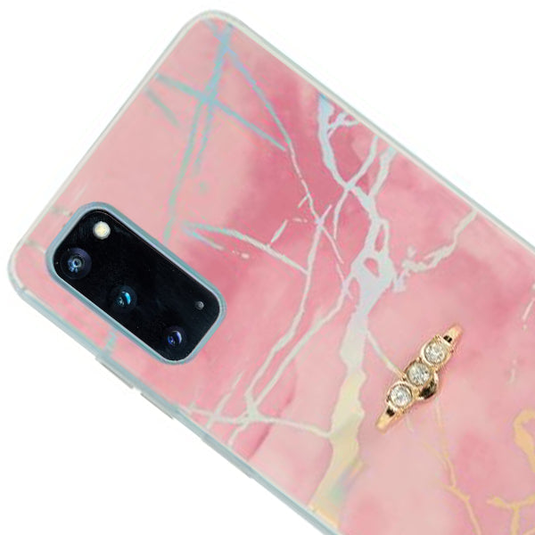 Marble Pink Ring Case Samsung S20