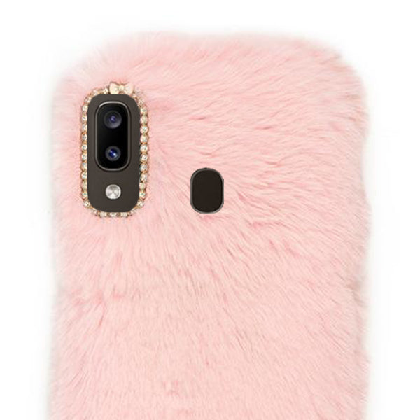 Fur Black Case Light Pink  A20
