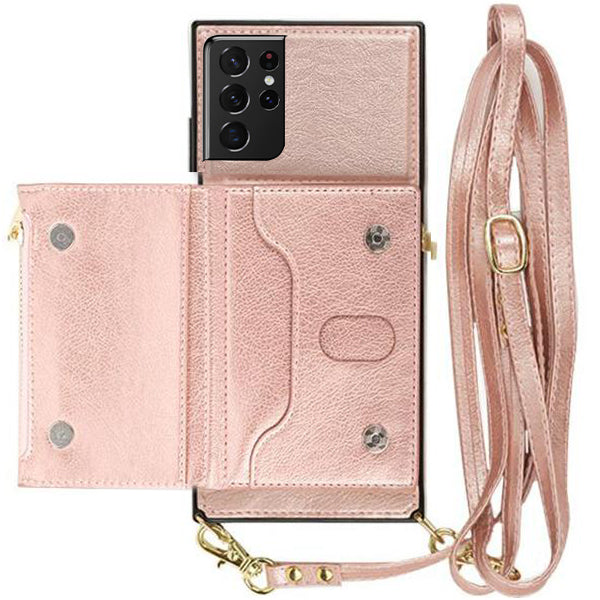 Crossbody Pouch Rose Gold Case Samsung S21 Ultra