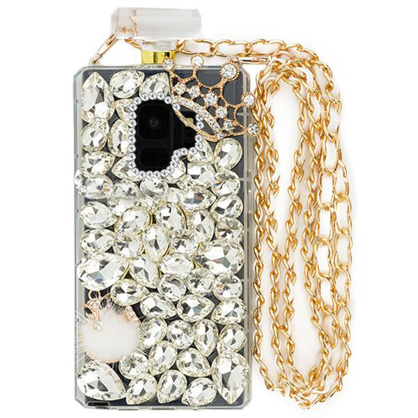 Handmade Silver Fox Bling Bottle Samsung S9 Plus