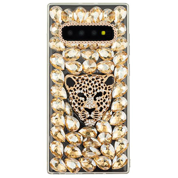 Handmade Cheetah Gold Bling Case S10