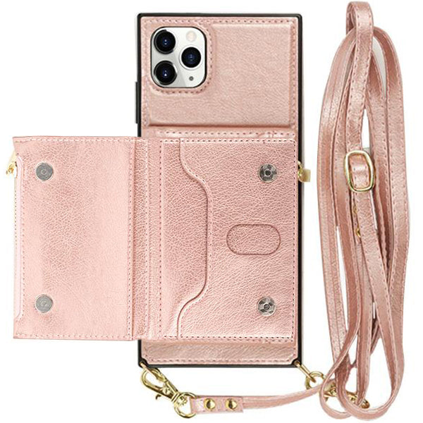 Crossbody Card Holder Rose Gold Case Iphone 11 Pro