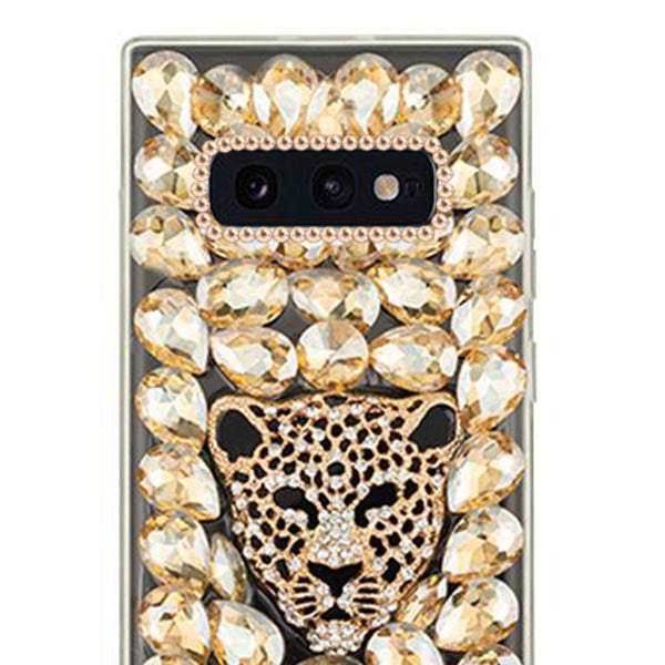 Handmade Cheetah Bling Gold Case Samsung S10E