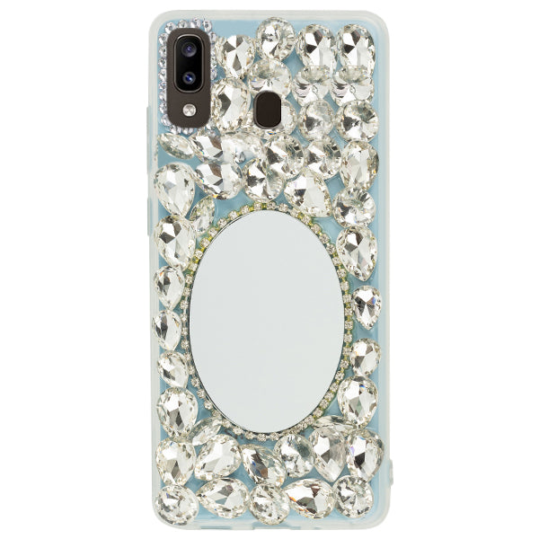 Handmade Bling Mirror Silver Case Samsung A20