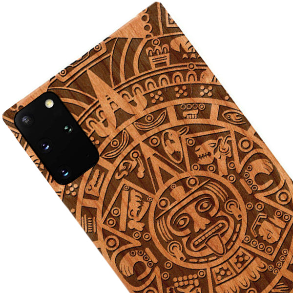 Mayan Calendar Aztec Wood Case Samsung S20 Plus
