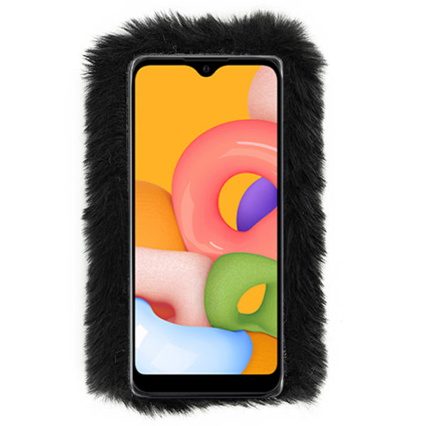 Fur Black Case Grey Samsung A01