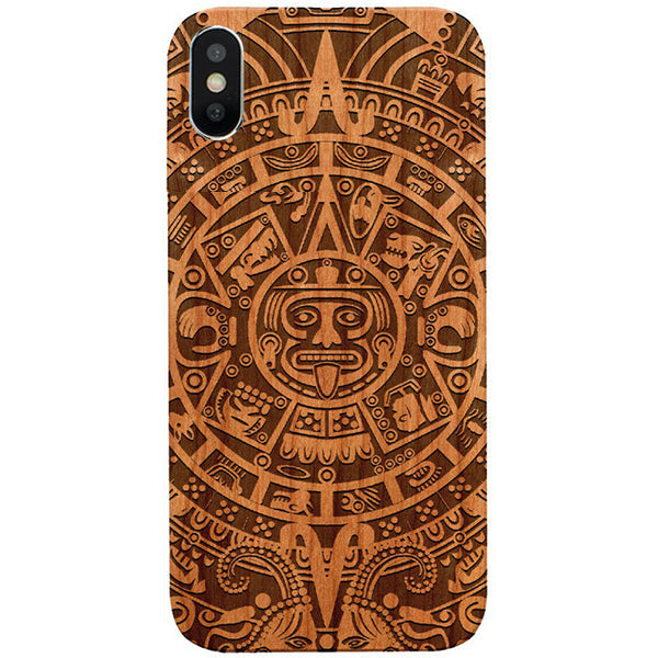 Mayan Calendar Aztec Wood Case Iphone 10/X/XS