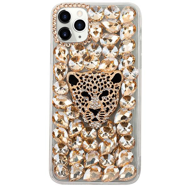 Handmade Cheetah Bling Gold Case IPhone 13 Pro Max