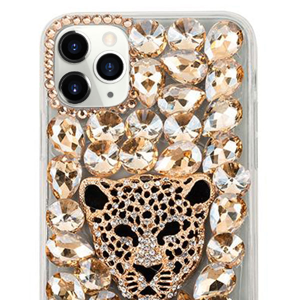 Handmade Cheetah Bling Gold Case IPhone 13 Pro Max