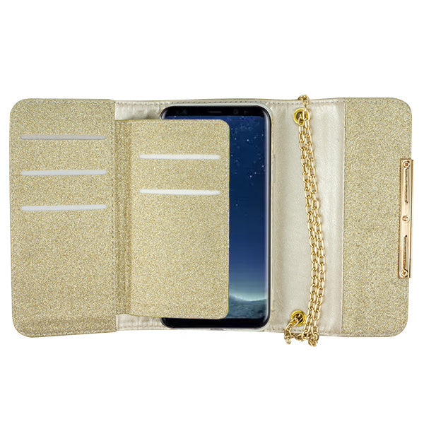 Glitter Detachable Purse Gold Samsung S8