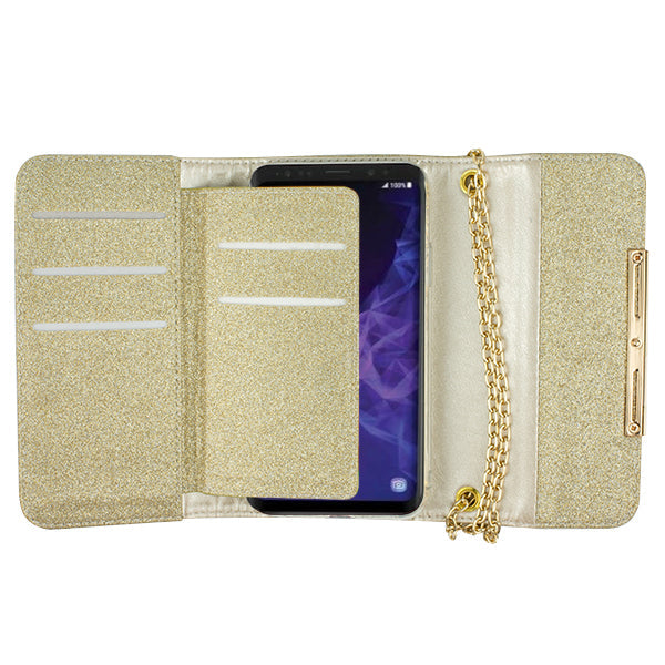 Glitter Detachable Purse Gold S9 Plus