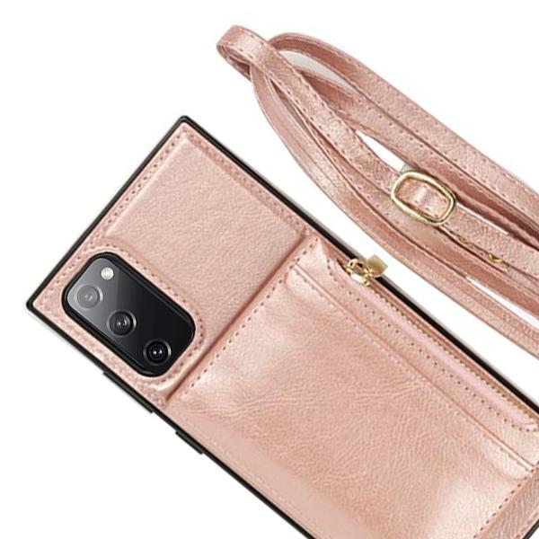 Crossbody Card Case Wallet Rose Gold Samsung S20 FE
