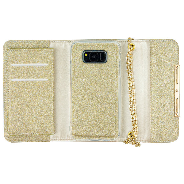 Glitter Detachable Purse Gold Samsung S8