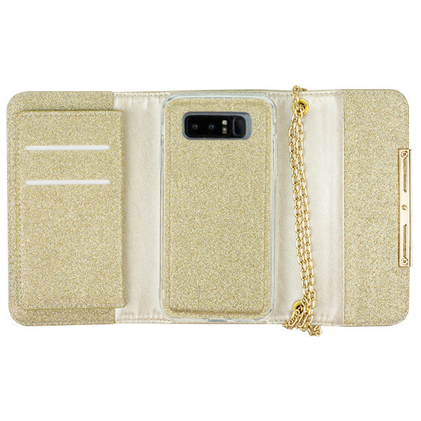 Glitter Detachable Purse Gold Note 8