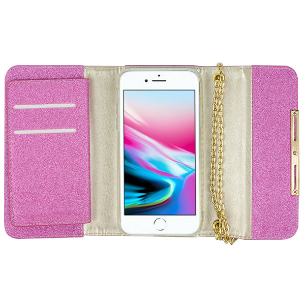 Glitter Detachable Purse Hot Pink Iphone 7/8 Plus