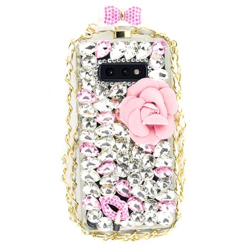 Handmade Pink Flower Bottle Case Samsung S10E - Bling Cases.com