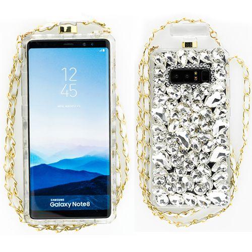 Handmade Silver Stones Bling Bottle Case Note 8 - Bling Cases.com