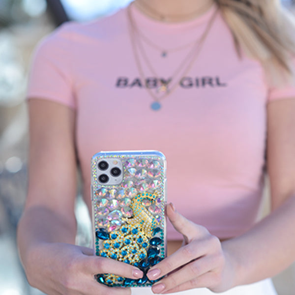 Handmade Peacock Bling Case Iphone 10