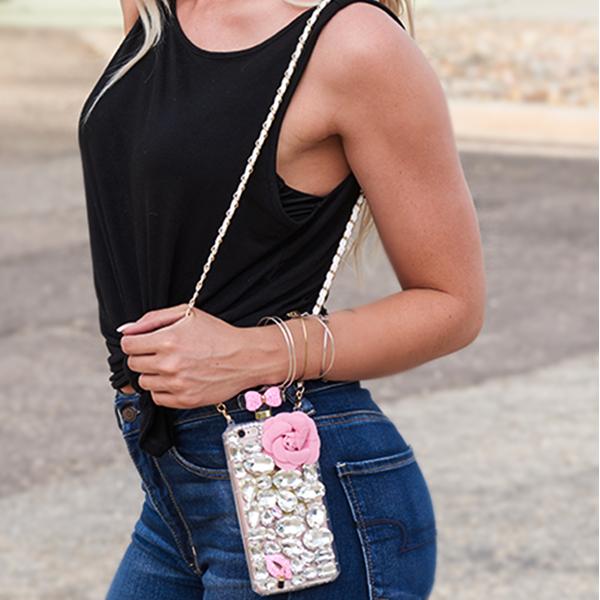 Handmade Pink Flower Bottle Case Samsung S10