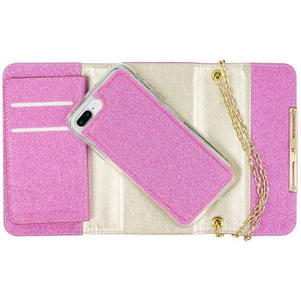 Glitter Detachable Purse Hot Pink Iphone 7/8 Plus