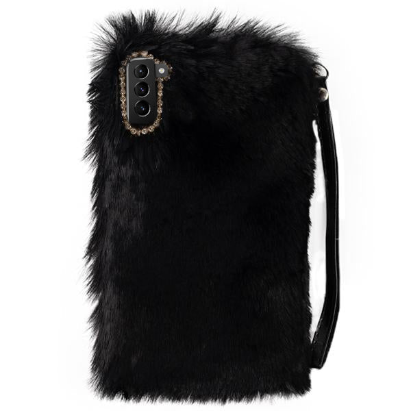 Fur Black Wallet Detachable Samsung S21 Plus