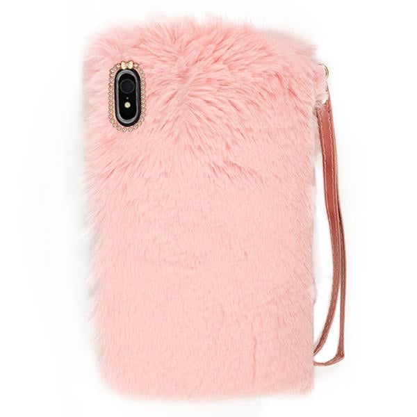 Fur Detachable Wallet LIght Pink Iphone XR