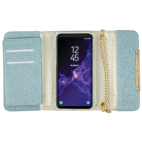 Glitter Detachable Purse Skyblue S9 Plus