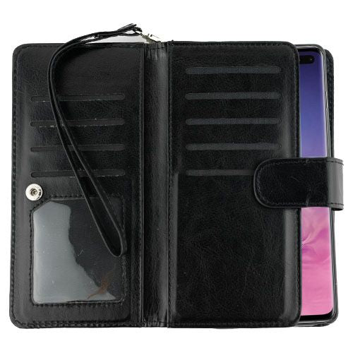 Handmade Black Bling Wallet Samsung S10 Plus