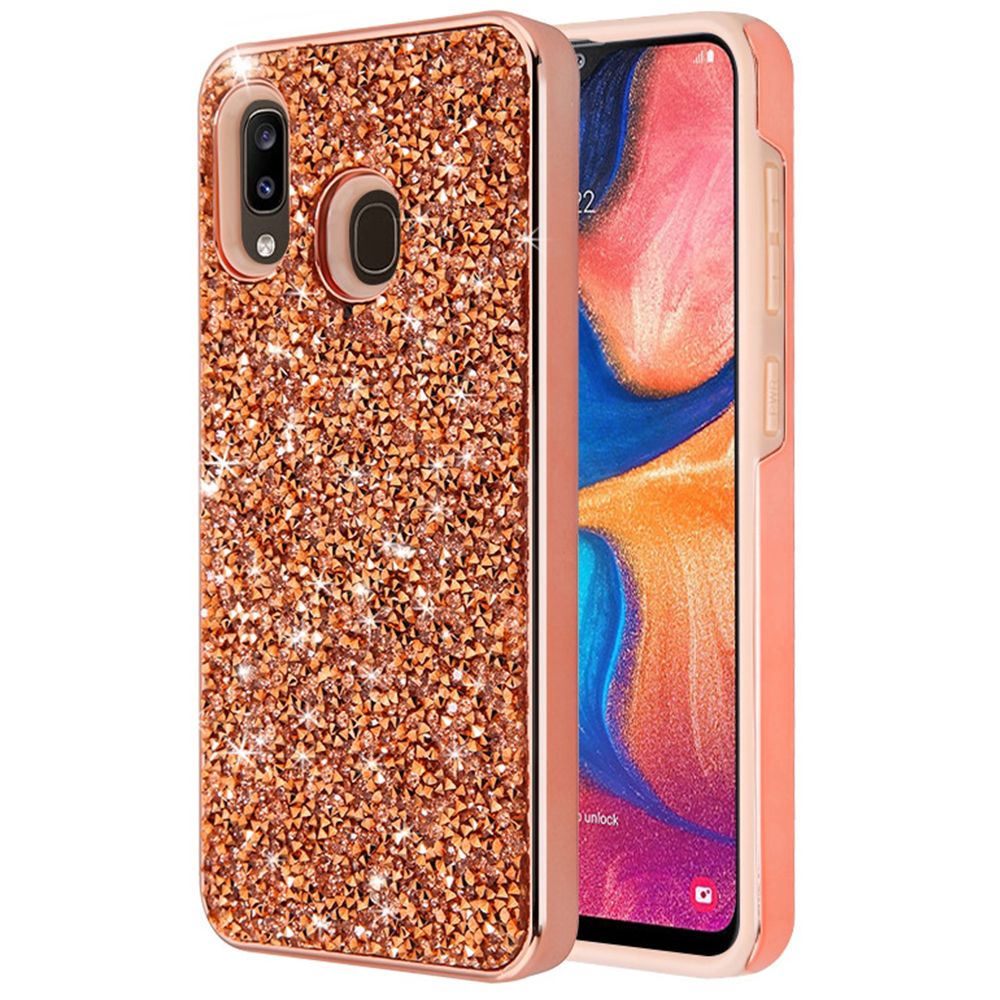 Hybrid Bling Rose Gold Case Samsung A20/50 - Bling Cases.com