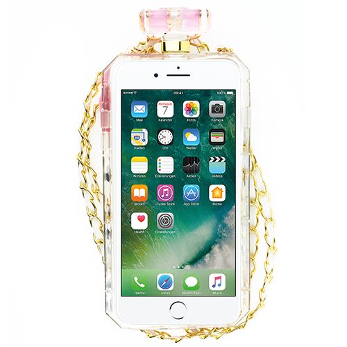 Handmade Pink Flower Bling Bottle Iphone 7/8 Plus - Bling Cases.com