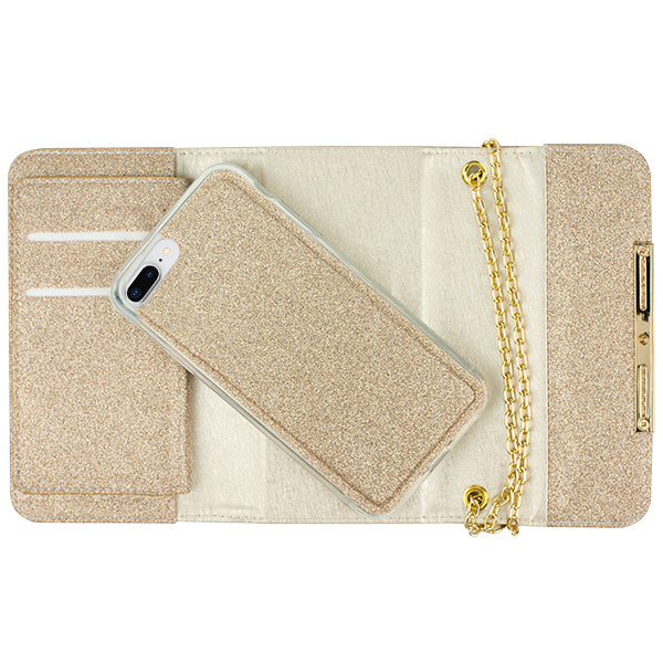 Glitter Detachable Purse Brown Iphone 7/8 Plus