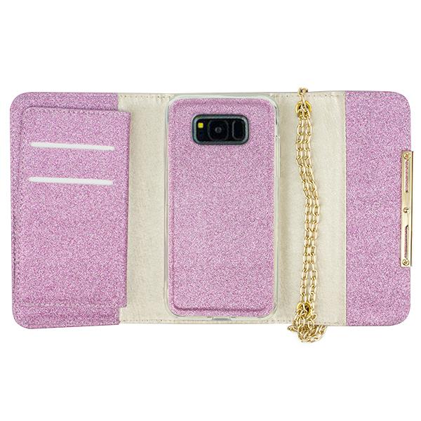 Glitter Detachable Purse Light Purple Samsung S8