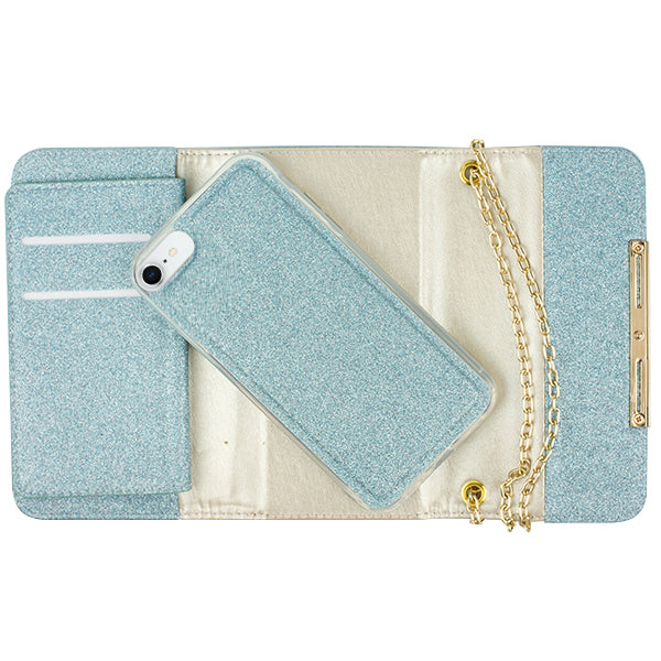 Glitter Detachable Purse Skyblue Iphone 7/8 SE 2020