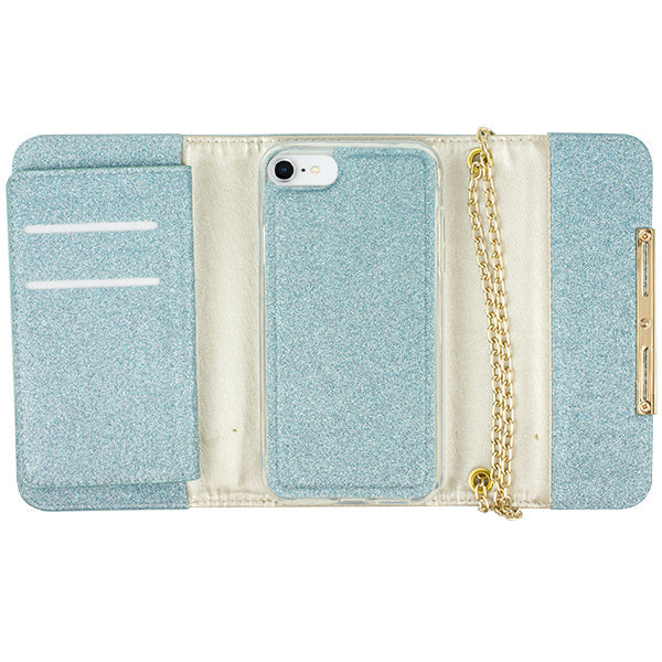 Glitter Detachable Purse Skyblue Iphone 7/8 SE 2020